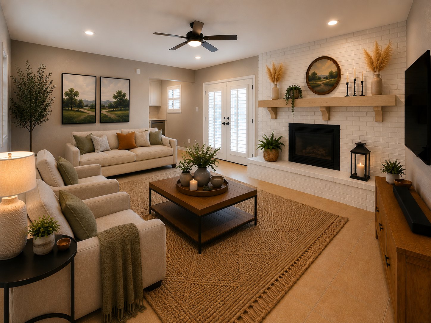 Living room · virtually staged at 2021 Sandy Trail